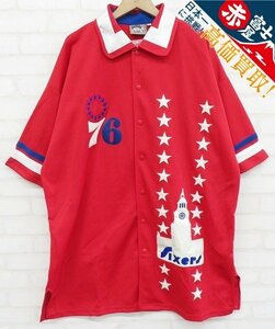 7T8619/ミッチェル&ネス NBA 76ers 半袖ウォームアップユニフォームジャケット 韓国製 MITCHELL&NESS ジャージ