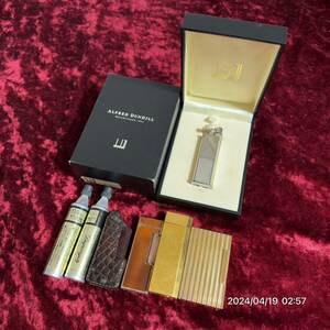 1000円〜　まとめ　dunhill ダンヒル S.T Dupont デュポン　Cartier カルティエ　ライター　ケース　ガス付き　4点セット　