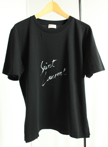 サンローラン　レディースTシャツ　ユニセックスOK　シグニチャーロゴ　ブラック　サイズM　SAINT LAURENT