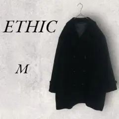 【ETHIC】 ダブルボタン Pコート （M） 毛100 シンプル カジュアル