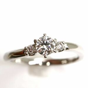 4℃(ヨンドシー)鑑定書付き!!《Pt950 天然ダイヤモンドリング》M 約3.8g 約10号 0.213ct diamond ring ジュエリー jewelry 指輪 ED1/ED7