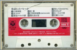 歌謡ヒットパレード 全20曲 表紙ジャケット無し カセットテープ 中古 小諸情歌 炎 恋宿 濡れおんな 佐渡の恋唄 人生半分 大雪よ 雪のれん