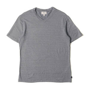 ARMANI COLLEZIONI Tシャツ サイズ:M ジオメトリック ジャガード ストレッチ ビスコース ニット ジャージー Vネック Tシャツ グレー