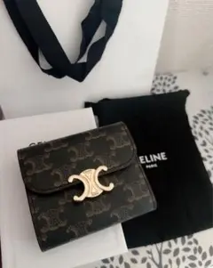 CELINE セリーヌ スモールウォレット トリオンフ タン キャンバス 財布