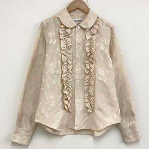 AD2000 robe de chambre シルク 花柄 フリル 装飾 ブラウス シャツ Sサイズ ローブドシャンブル コムデギャルソン VINTAGE archive 3010150