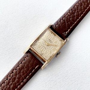 ビンテージCITIZEN 17石レディース手巻き腕時計稼動品　茶色ベルト未使用