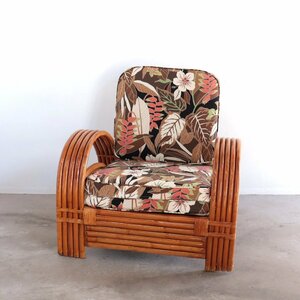 40s 50s ハワイアン ヴィンテージ シングルソファ / ラタン アメリカ 椅子 チェア ミッドセンチュリー HAWAI トロピカル #506-23-176