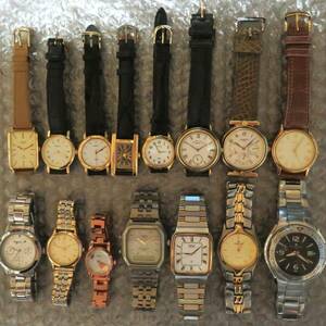 ブランド腕時計おまとめセット 15個/SEIKO BURBERRY ungaro ORIENT CITIZEN 等/ビンテージ/メンズ/レディース/ブランド/大量/点/kg
