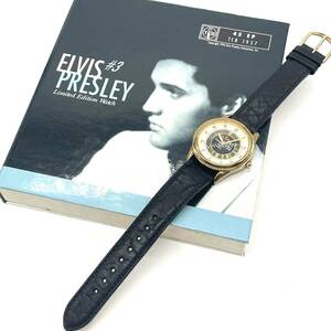 稼働品 Fossil フォッシル ELVIS PRESLEY #3 Limited Edition Watch 15,000本限定 クォーツ 腕時計 LI-1416 ピンバッヂ レコード 希少