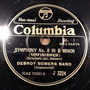 YY1) デブロイ・サマーズ『シューベルト 未完成交響曲ロ短調』　12インチ SP盤