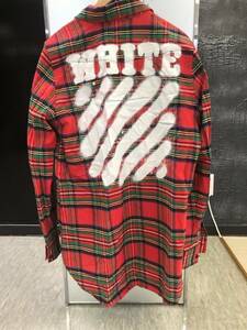 OFF-WHITE チェックシャツ ネルシャツ Sサイズ オフホワイト