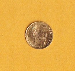 メキシコ・マクシミリアン皇帝ミニ金貨《0.15ｇ》 1865　　未使用－