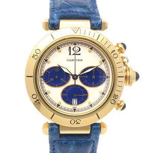 カルティエ パシャ クロノグラフ 腕時計 時計 18金 K18イエローゴールド 30009 C クオーツ メンズ 1年保証 CARTIER 中古
