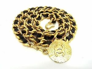 1円 ■美品■ CHANEL シャネル ココマーク ネックレス ペンダント アクセサリー レディース ゴールド系×ブラック系 BG7903