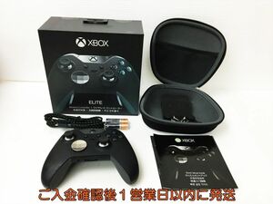 【1円】XBOX ONE 純正 ELITE ワイヤレスコントローラー ブラック 箱/USBケーブル/ケースあり 未検品ジャンク 1698 H03-926rm/F3