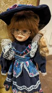 レア 眼鏡 美少女 ビスクドール アンティーク 昭和レトロ 人形 ドール 昭和 レトロ ビンテージ ヴィンテージ 女の子 アンティークドール 