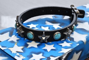 VALENTINO GARAVANI ヴァレンティノ ガラヴァーニ ROCKSTUD turquoise bracelet ロックスタッズ ターコイズ レザー ブレスレット 未使用