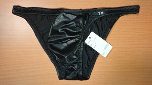 TM COLLECTION YKS Bulge style Sexy HB セクシー ビキニ ブリーフ ハーフバック 光沢 つやつや ウエット シャイン ブラック 黒 Mサイズ