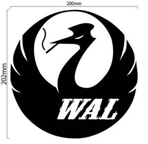 JAL パロディ 面白 ステッカー 「WAL」 自作 カッティングステッカー 20cm×20cm デコトラ 軽トラ トラック等に！ネコポス対応可能 [C-531]