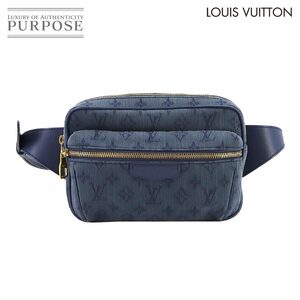 未使用 展示品 ルイ ヴィトン LOUIS VUITTON モノグラム デニム バムバッグ アウトドア ボディ バッグ ネイビー M44741 RFID 90231309