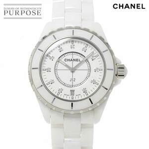 シャネル CHANEL J12 38mm H2125 メンズ 腕時計 11P ダイヤ デイト ホワイト セラミック クォーツ ウォッチ 90228622