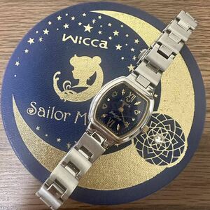 【1円〜】CITIZEN wicca シチズン ウィッカ 腕時計 セーラームーン ネイビー トノー 限定 ソーラー 動作未確認