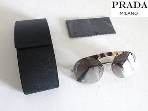 新品 PRADA プラダ SPR52U SZ6-0A7 ツーブリッジ メタル リムレス サングラス 眼鏡 緑色 イタリア製 ルックスオティカジャパン 国内正規品