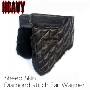 HEAVY シープスキン　ダイヤステッチイヤーウォーマー　モトブルーズ　EAR WARMER