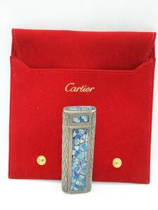 着火確認済 カルティエ ライター メレダイヤ22石 オパール装飾入り (Cartier lighter diamond and opal stone art decor gas lighter)