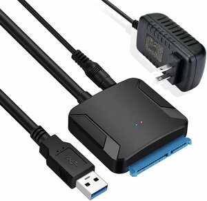 SATA-USB 変換ケーブル 3.5インチ/2.5インチ両対応 SSD/HDD用 SATAケーブル 5Gbps 高速 SATA3 コンバーター USB3.0　外付け 変換 コネクタ