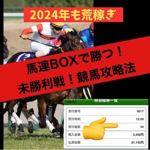 ★2024年★脅威の的中率74%！投資競馬！未勝利戦の馬連ボックスを使った攻略法！競馬歴10年以上で一番勝てた方法　/パチンコ,競艇,宝くじ