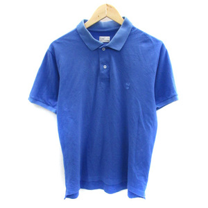 コーエン coen ポロシャツ 半袖 ポロカラー 刺繍 L 青 ブルー /SM10 メンズ