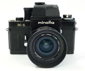 MINOLTA X-1 カメラ ボディ 黒/ブラック レンズ MD 24mm 1:2.8 一眼レフ フィルムカメラ 日本製 ミノルタ
