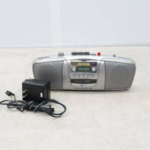 ◇コンパクト 昭和レトロ｜FM AM ラジオ付きカセットデッキ｜aiwa アイワ CS-P77 ｜1999年製 アダプター付き ■P1848