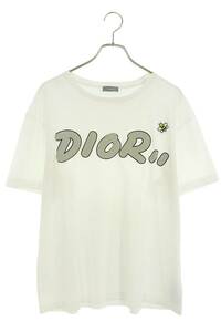 ディオール DIOR 19SS 923J611X1241 サイズ:L フロッキーロゴBEE刺繍Tシャツ 中古 BS99