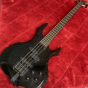 【BLACK BASE】MADE IN ベース　保管品　ジャンク 練習用　詳細不明・ESP FORESTタイプ　黒【22/10 lexsas side】