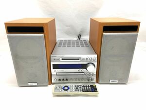 【D915】中古 ONKYO オンキョー FR-N7TX CD/MD チューナーアンプ / D-N7TX 70w スピーカーペア システムコンポ リモコン付き 2008年製