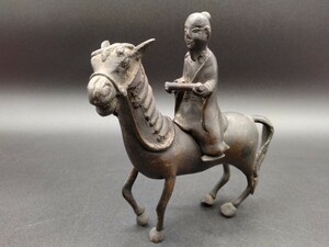 時代物 銅製 香炉 のったり 古銅 約428g 中国古玩