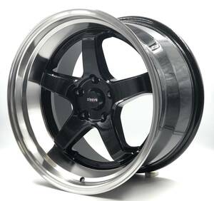 CLEAVE RACING FL53 18x9.5J ±0 5-114.3 ブラック/マシンド 2本セット S13 S14 S15 180SX JZX90 JZX100 R34 C35 FD3S ドリフト スタンス