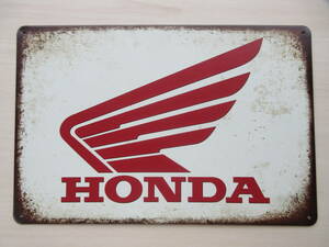 新品/レトロブリキ看板/アンティーク加工/HONDA