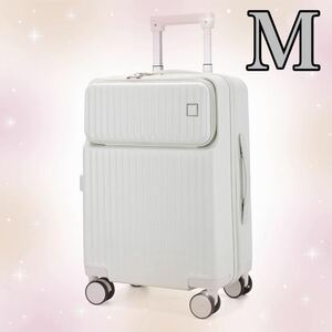 【新品】キャリーケース ホワイト M 軽量 TSAロック トップオープン お洒落 キャリーバッグ スーツケース