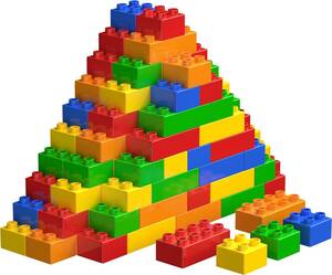 70 HIUME 70ピース5色の基礎ブロックセット レゴデュプロ互換 アンパンマンブロック互換 子供の知育玩具 積み木 幼稚園 
