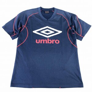 アンブロ umbro メンズ 半袖 ロゴプリント トレーニング Tシャツ 紺 赤 M 中古 送料185円