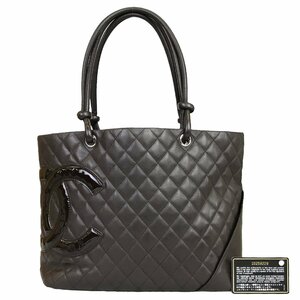 【1円～】 シャネル CHANEL バッグ ハンドバッグ トートバッグ カンボンライン マトラッセ デカココマーク レザー10番台 ブラウン 中