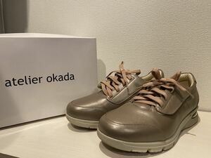 定価2万　サイズL (24.5〜25.0cm) アトリエ　オカダ　atelier okada シープ革　クッションフィットシューズ　スニーカー ウォーキング 散歩