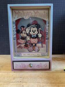 ディズニー　ミッキー&ミニー　オルゴール　星にねがいを　日本製　Walt Disney productions