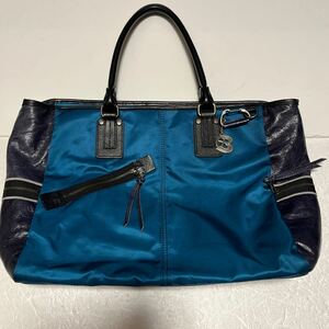 中古品　メンズ　カジュアル　LANVIN トートバッグ　収納　多機能　ネイビー