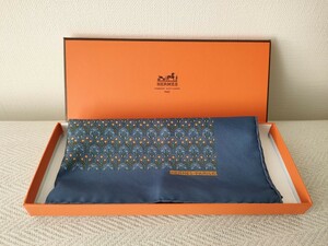 【新品未使用】HERMES エルメス シルクスカーフ チーフ カレ45 箱付き