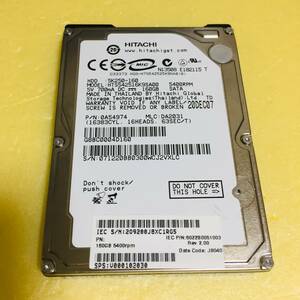 □546時間 日立 HITACHI Travelstar HTS542516K9SA00 SATA 2.5インチHDD『正常判定』160GB