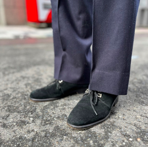 FERRAGAMO ブラック スエード BLACK 黒 フェラガモ デザートブーツ boots 革靴 suede サービスシューズ イタリア製 ITALY 6 2E 約25cm